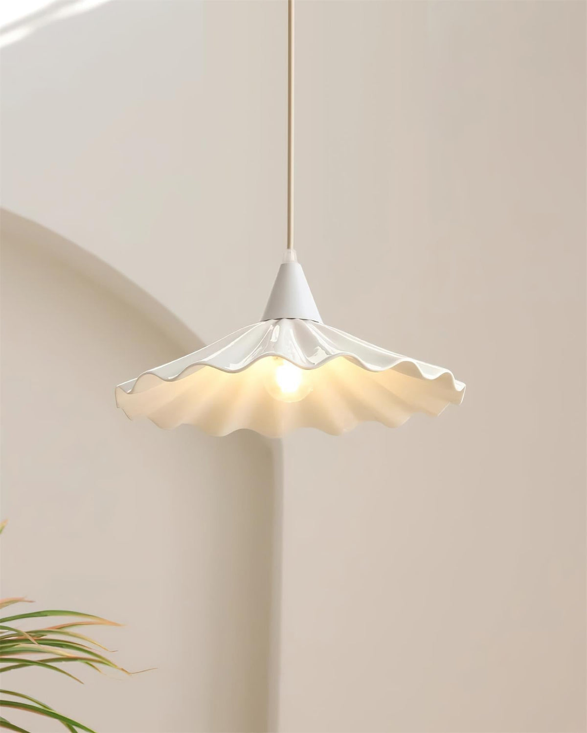 Zavo Witte Keramische hanglamp