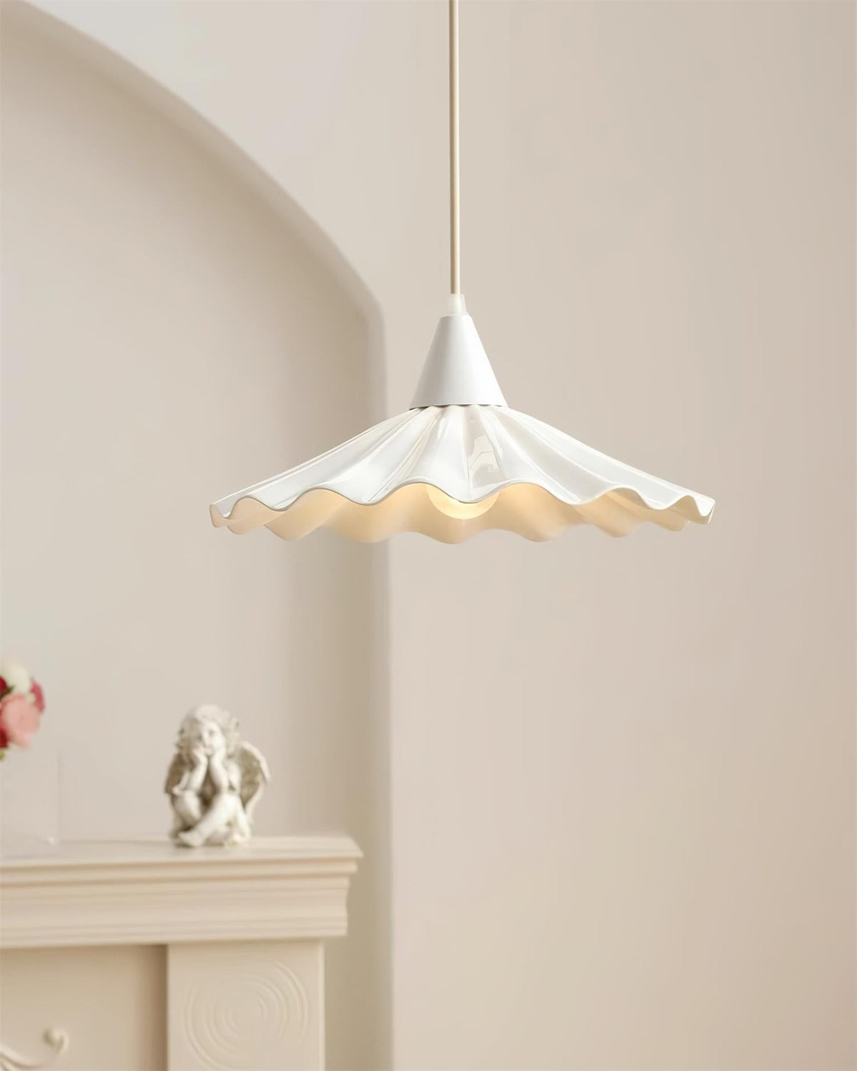 Zavo Witte Keramische hanglamp