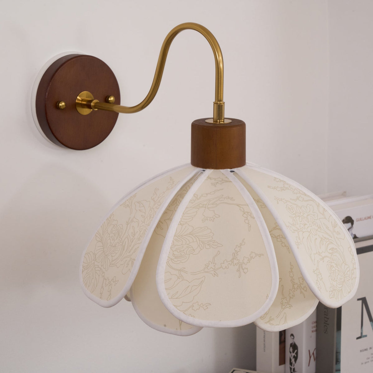 Florayne Vintage Bloemmotief glas wandlamp