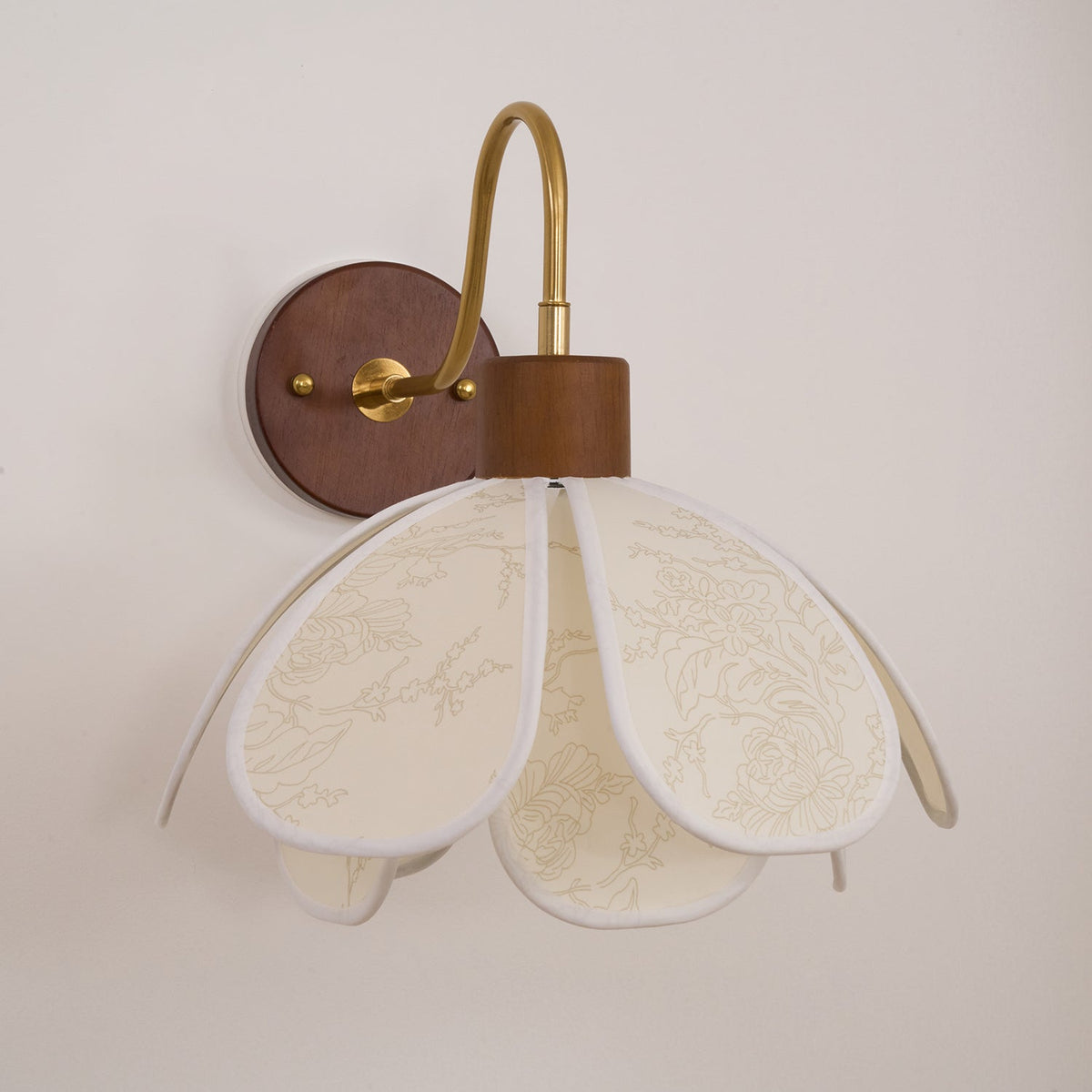 Florayne Vintage Bloemmotief glas wandlamp