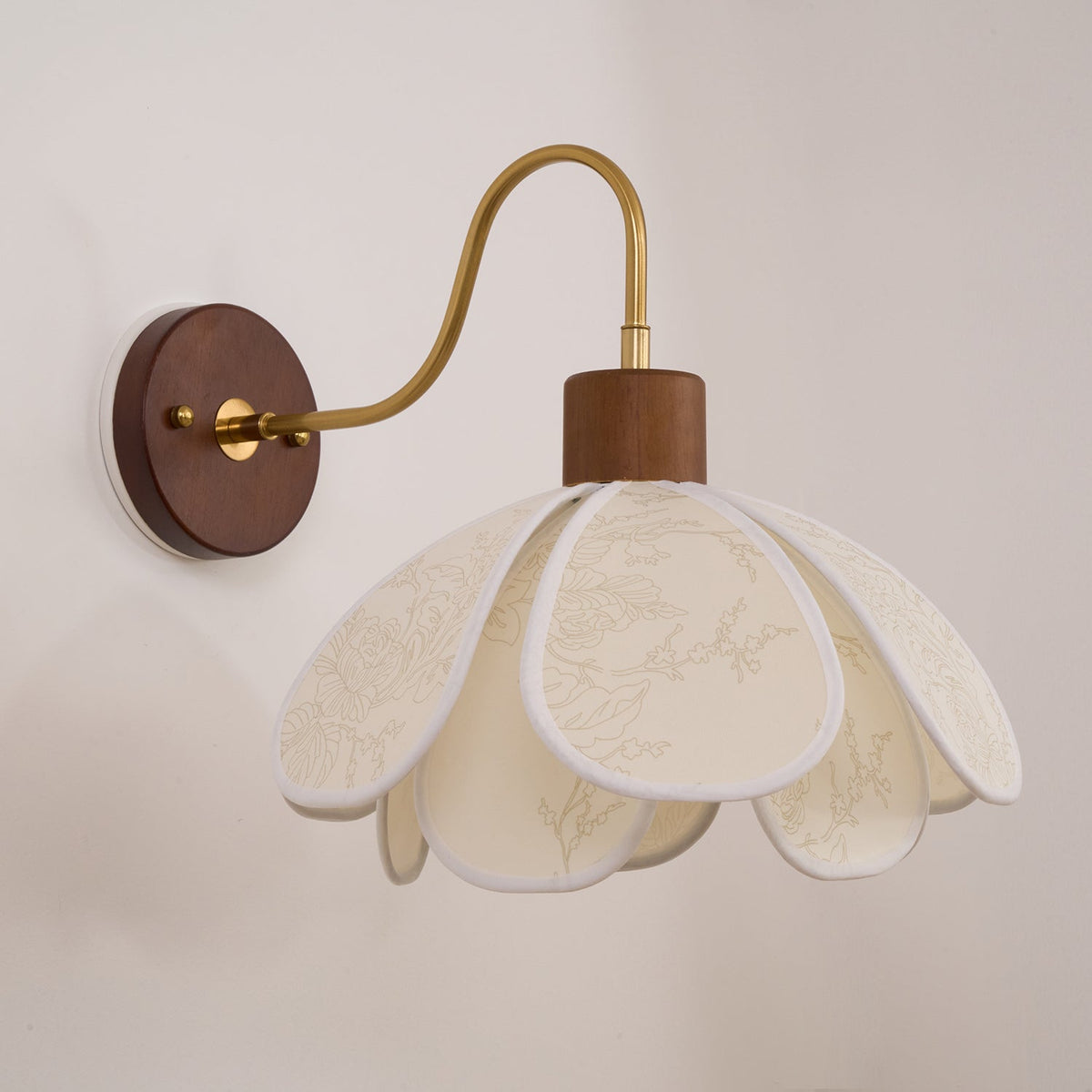 Florayne Vintage Bloemmotief glas wandlamp