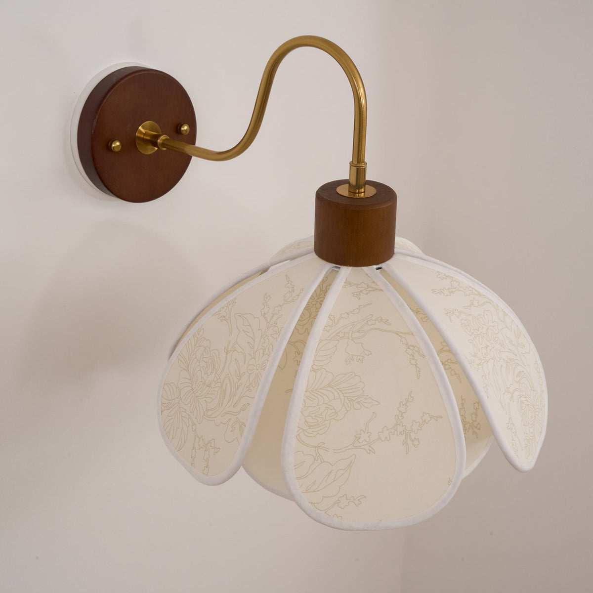 Florayne Vintage Bloemmotief glas wandlamp
