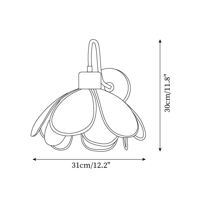 Florayne Vintage Bloemmotief glas wandlamp