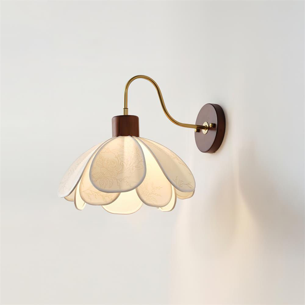 Florayne Vintage Bloemmotief glas wandlamp