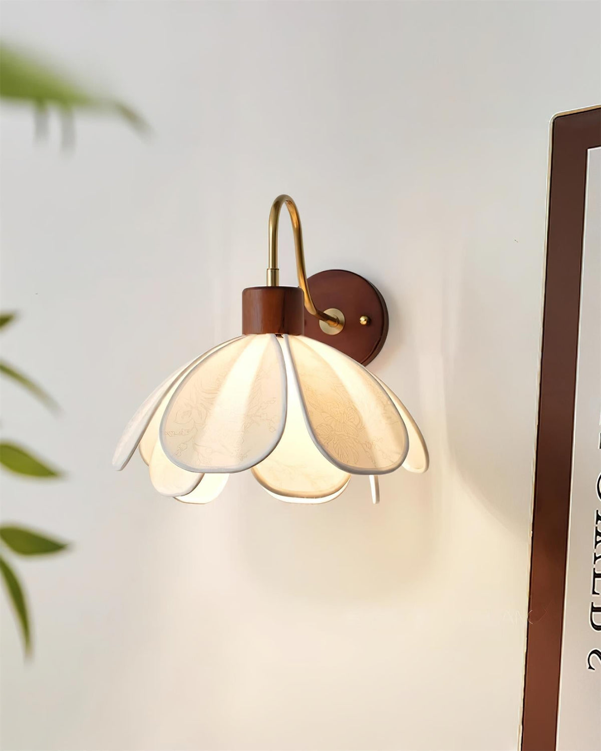 Florayne Vintage Bloemmotief glas wandlamp