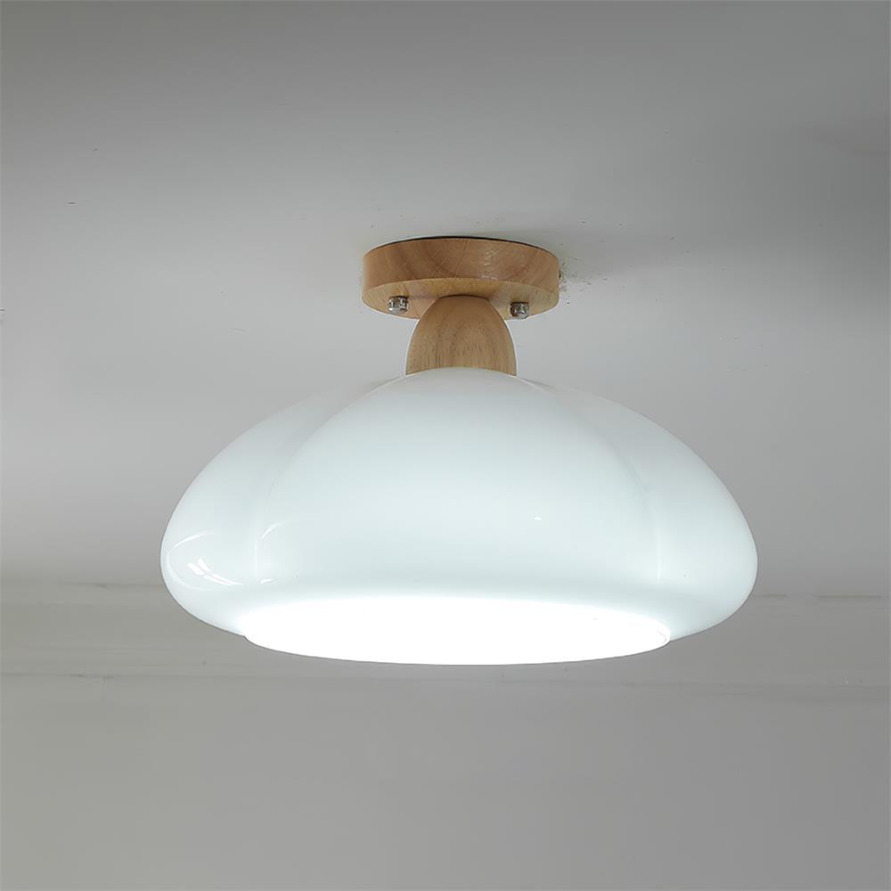 Riva amber glas semi-vlakke plafondlamp