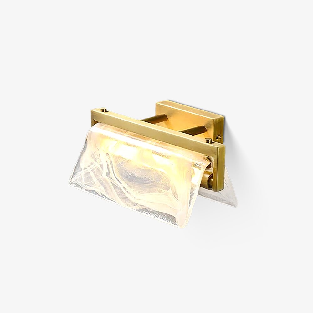 Dir wandlamp van messing met glas in Noordse kunst Cloud Fog stijl