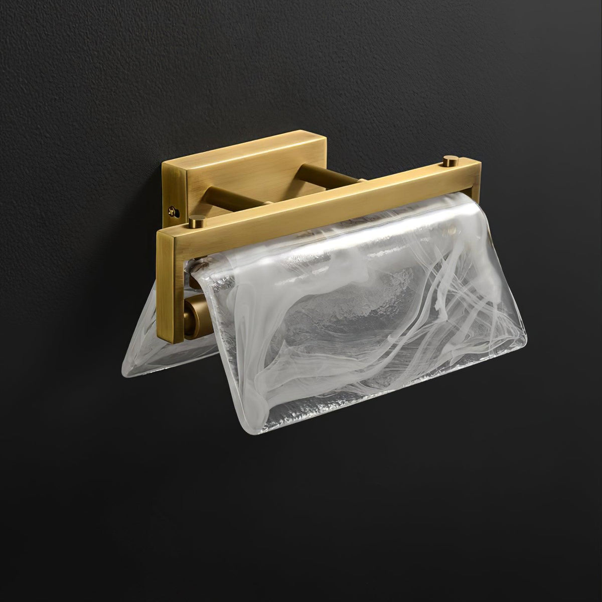 Dir wandlamp van messing met glas in Noordse kunst Cloud Fog stijl