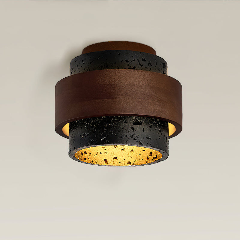 Noruaine zwarte travertin plafondlamp