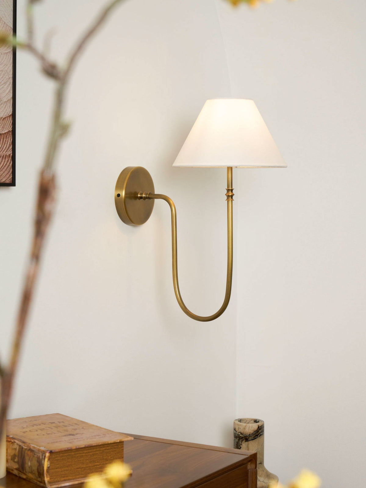 Devenq Vintage Industriële wandlamp van Metaal en Stof