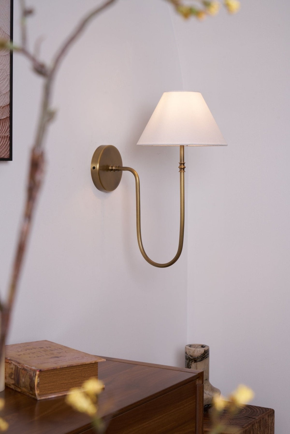 Devenq Vintage Industriële wandlamp van Metaal en Stof