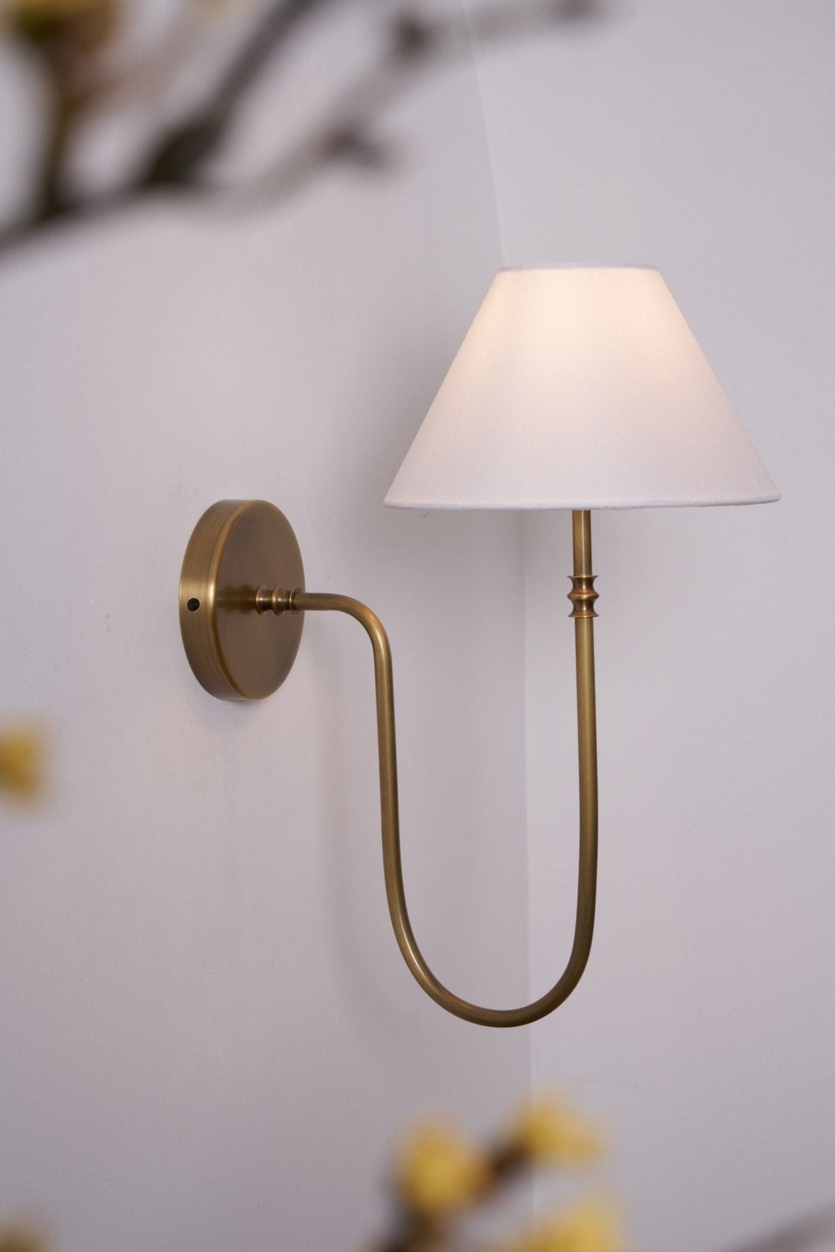 Devenq Vintage Industriële wandlamp van Metaal en Stof