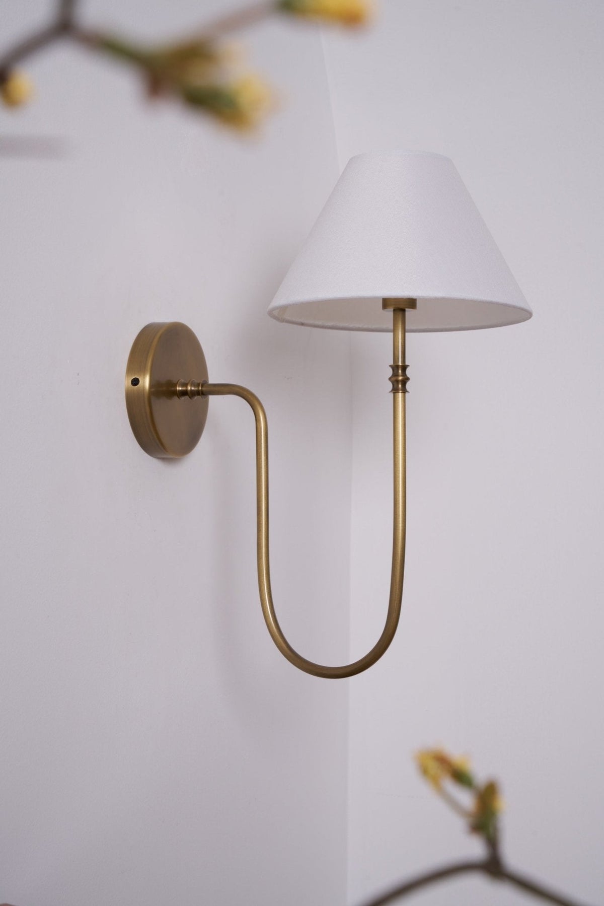 Devenq Vintage Industriële wandlamp van Metaal en Stof