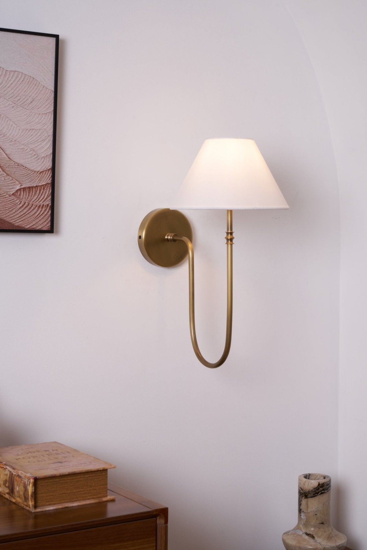 Devenq Vintage Industriële wandlamp van Metaal en Stof