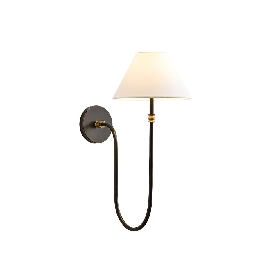 Devenq Vintage Industriële wandlamp van Metaal en Stof