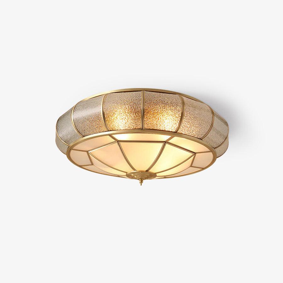 Deu Postmodern luxe Drum messing glas plafondlamp
