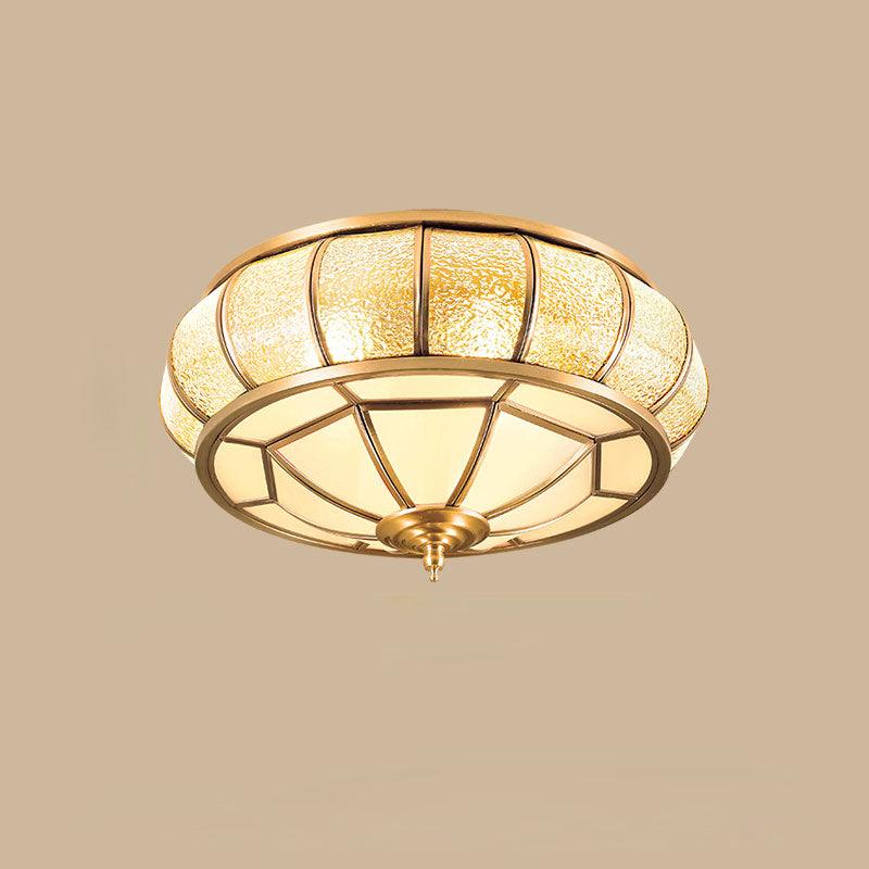 Deu Postmodern luxe Drum messing glas plafondlamp