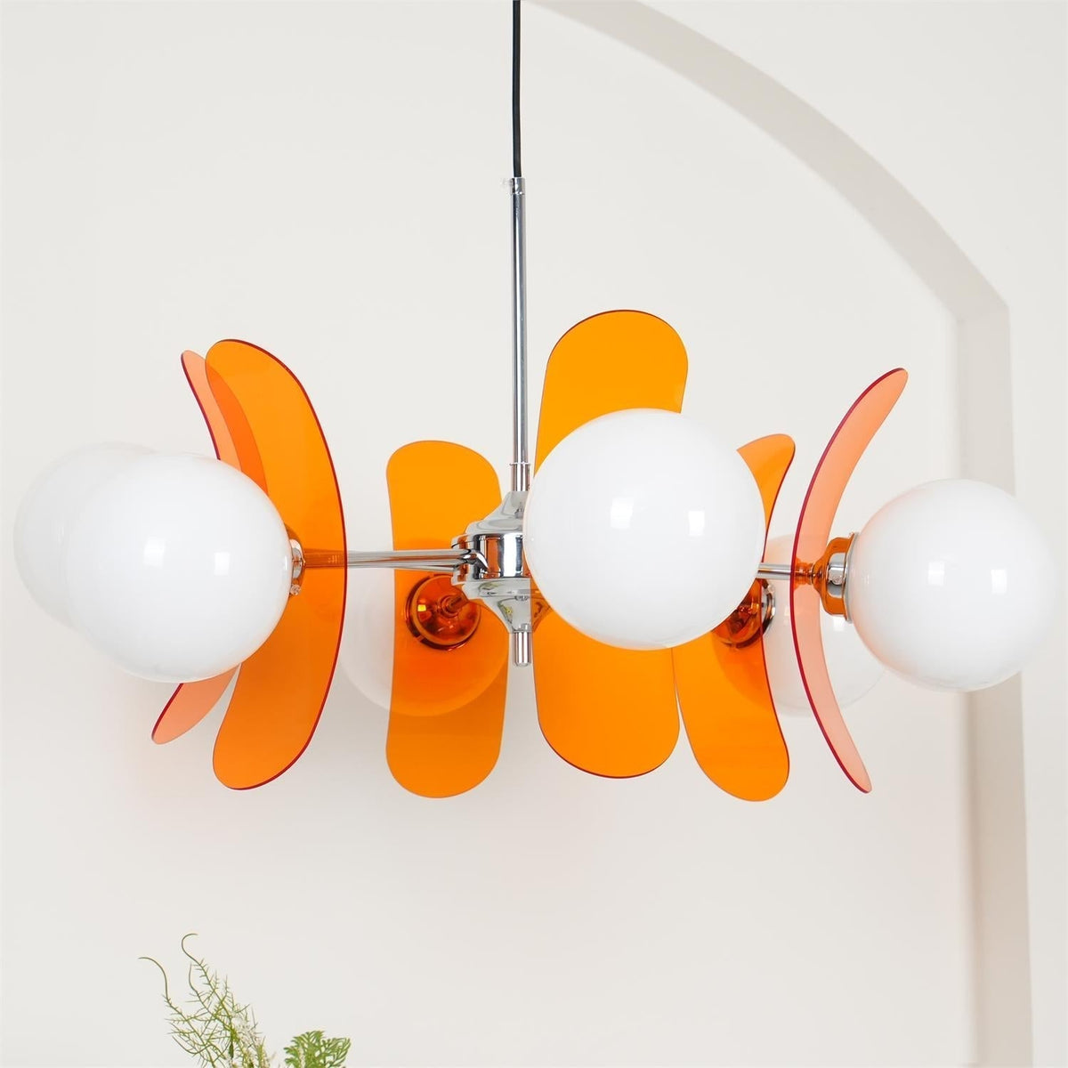 Prism Creativiteit Sputnik Oranje Glazen Kroonluchter