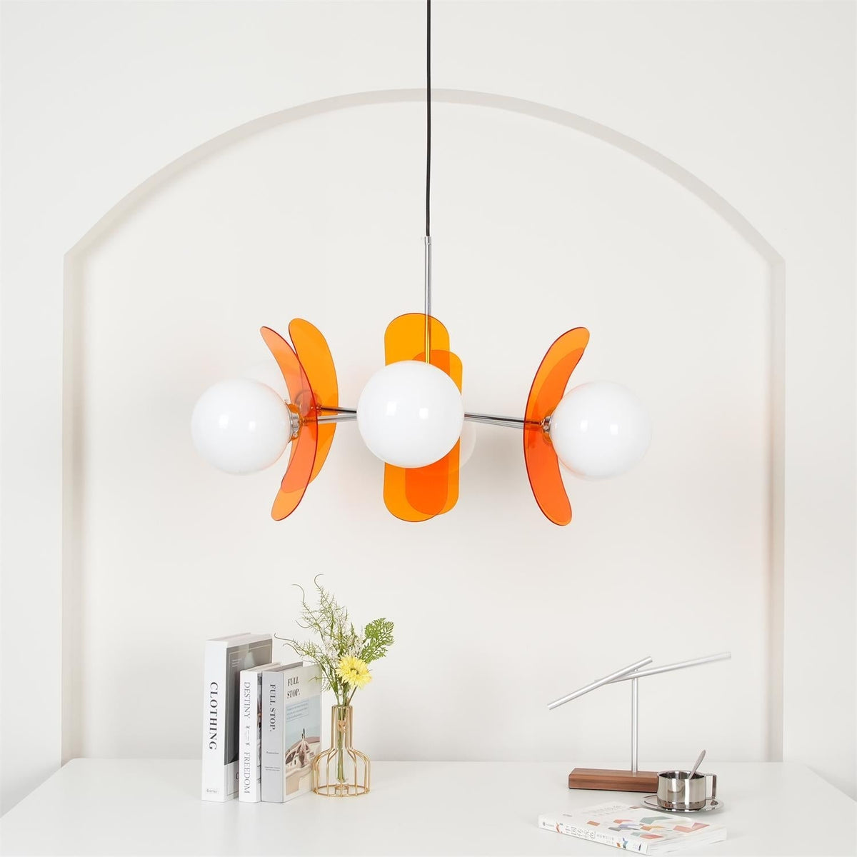 Prism Creativiteit Sputnik Oranje Glazen Kroonluchter