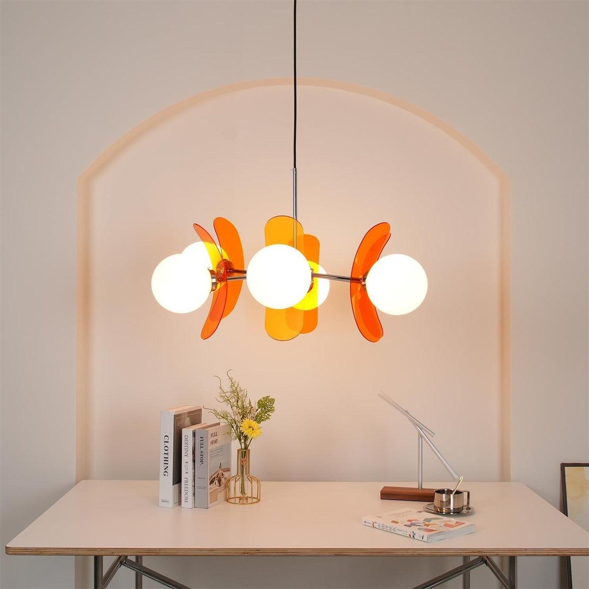 Prism Creativiteit Sputnik Oranje Glazen Kroonluchter