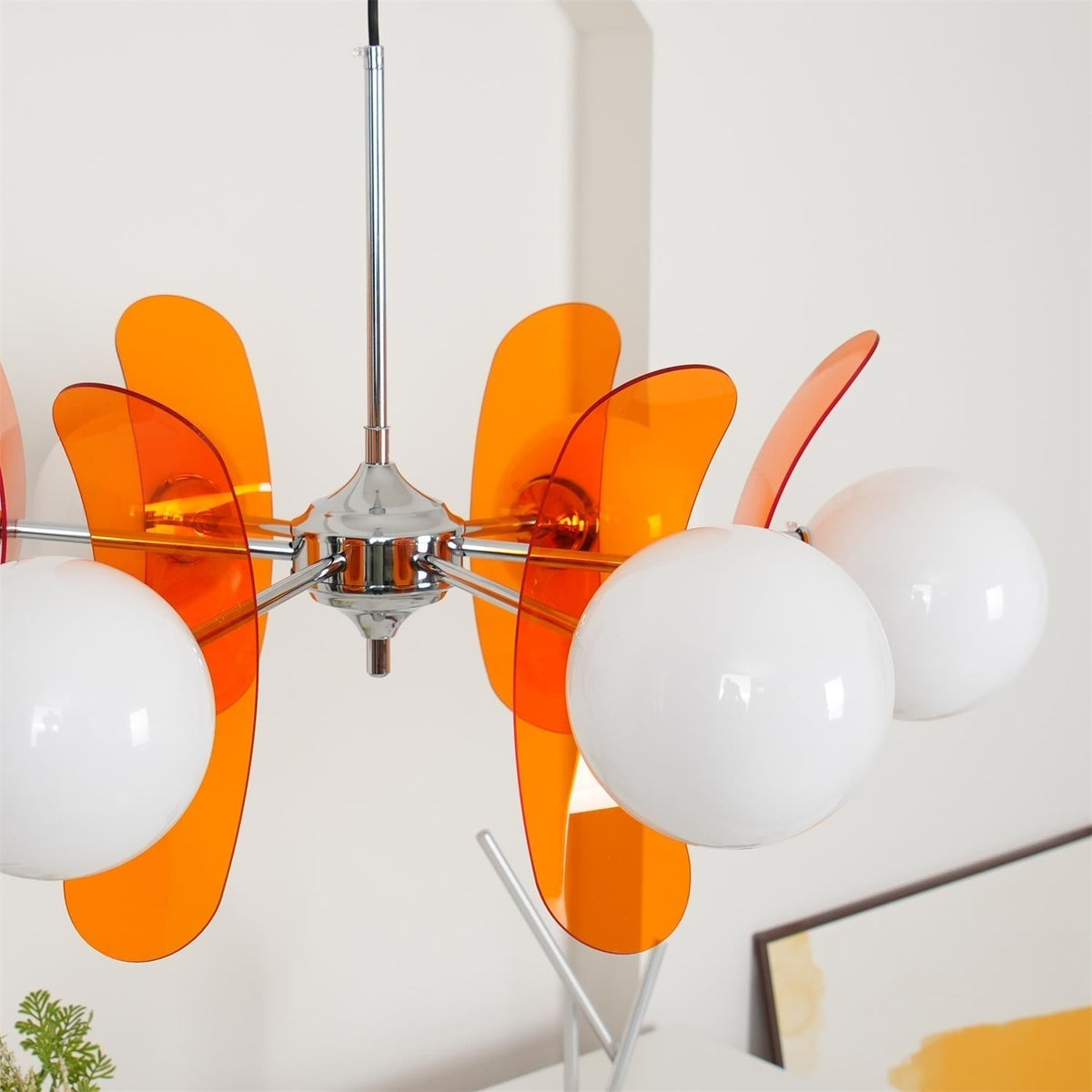 Prism Creativiteit Sputnik Oranje Glazen Kroonluchter