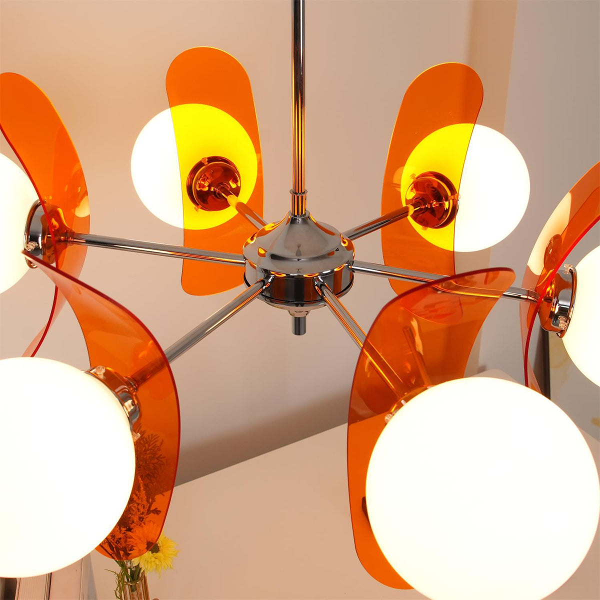 Prism Creativiteit Sputnik Oranje Glazen Kroonluchter