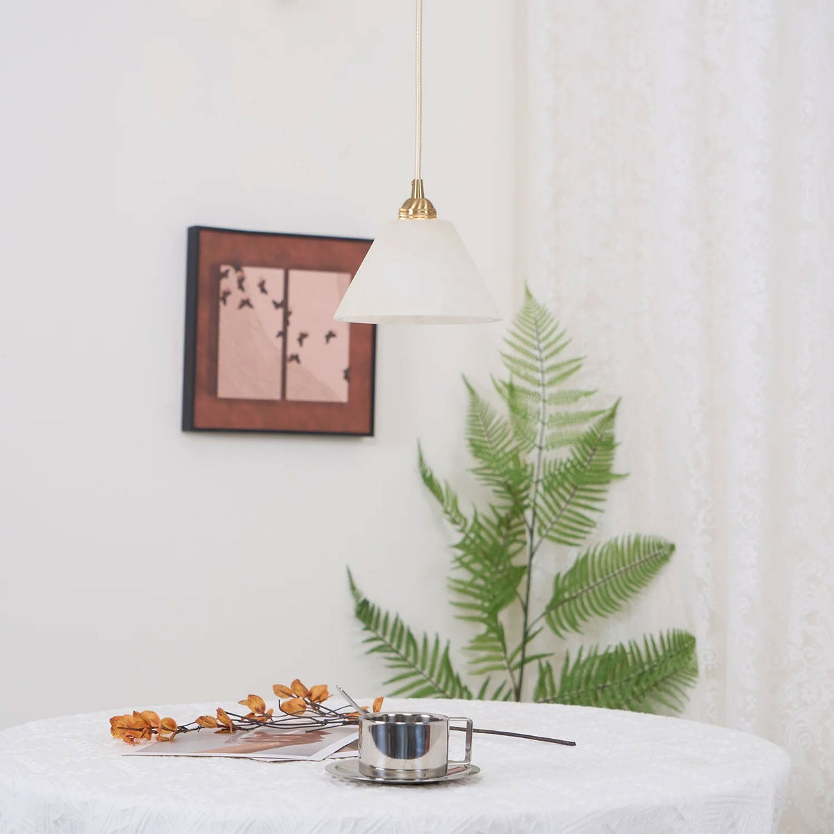 Alberise Minimalistische hanglamp van met albasten kap