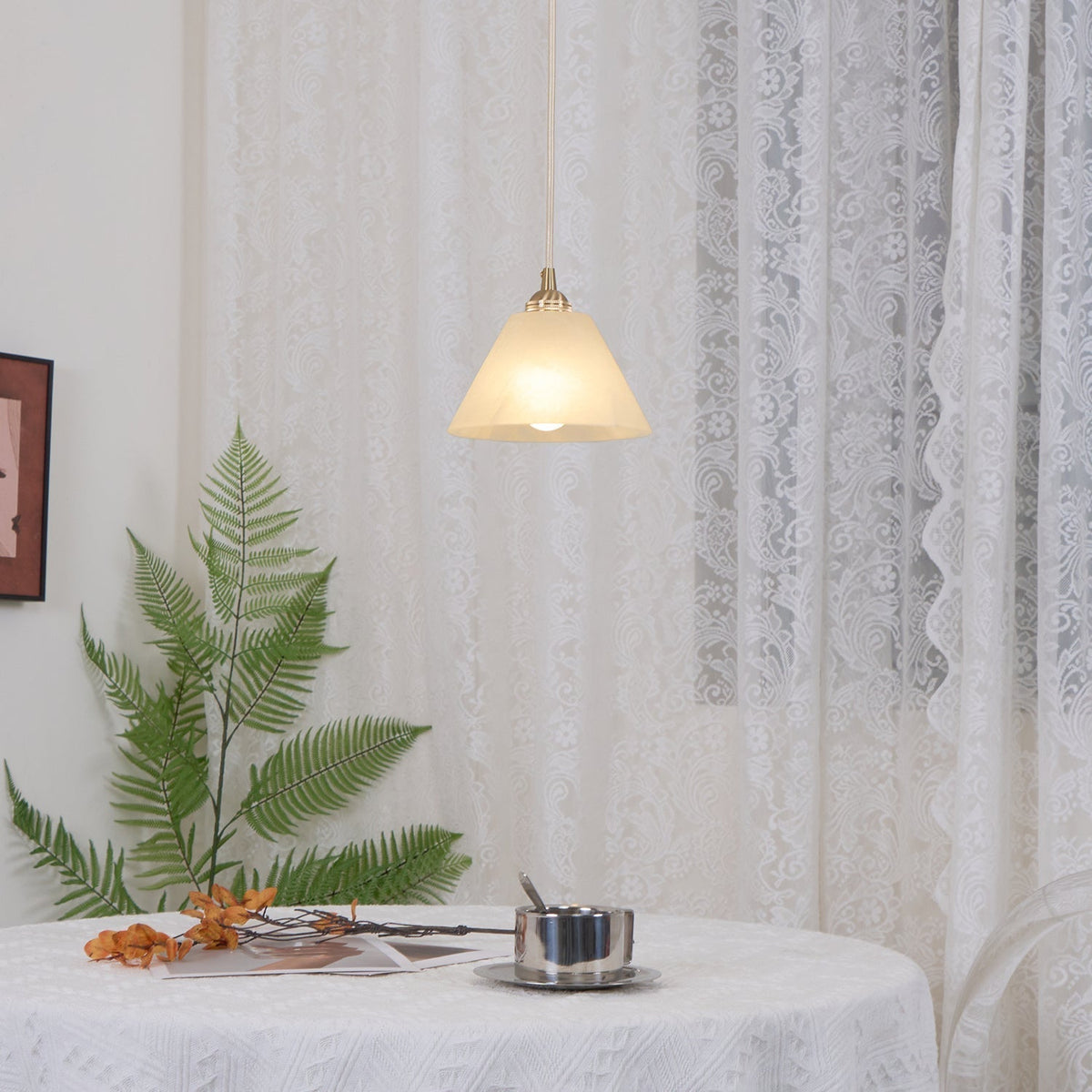 Alberise Minimalistische hanglamp van met albasten kap
