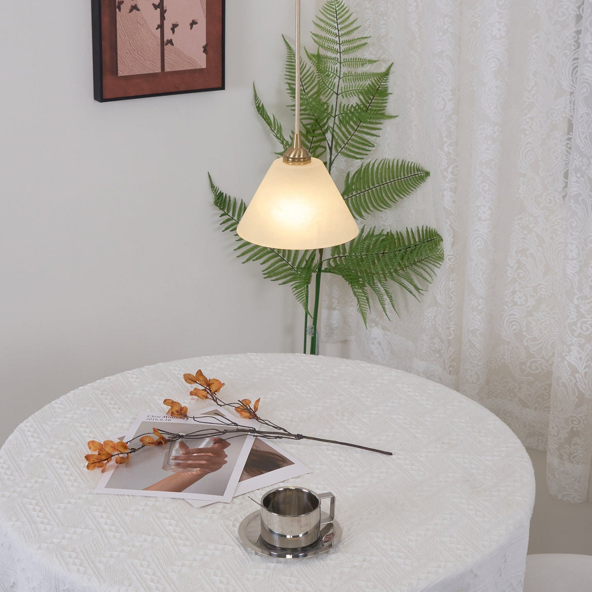 Alberise Minimalistische hanglamp van met albasten kap