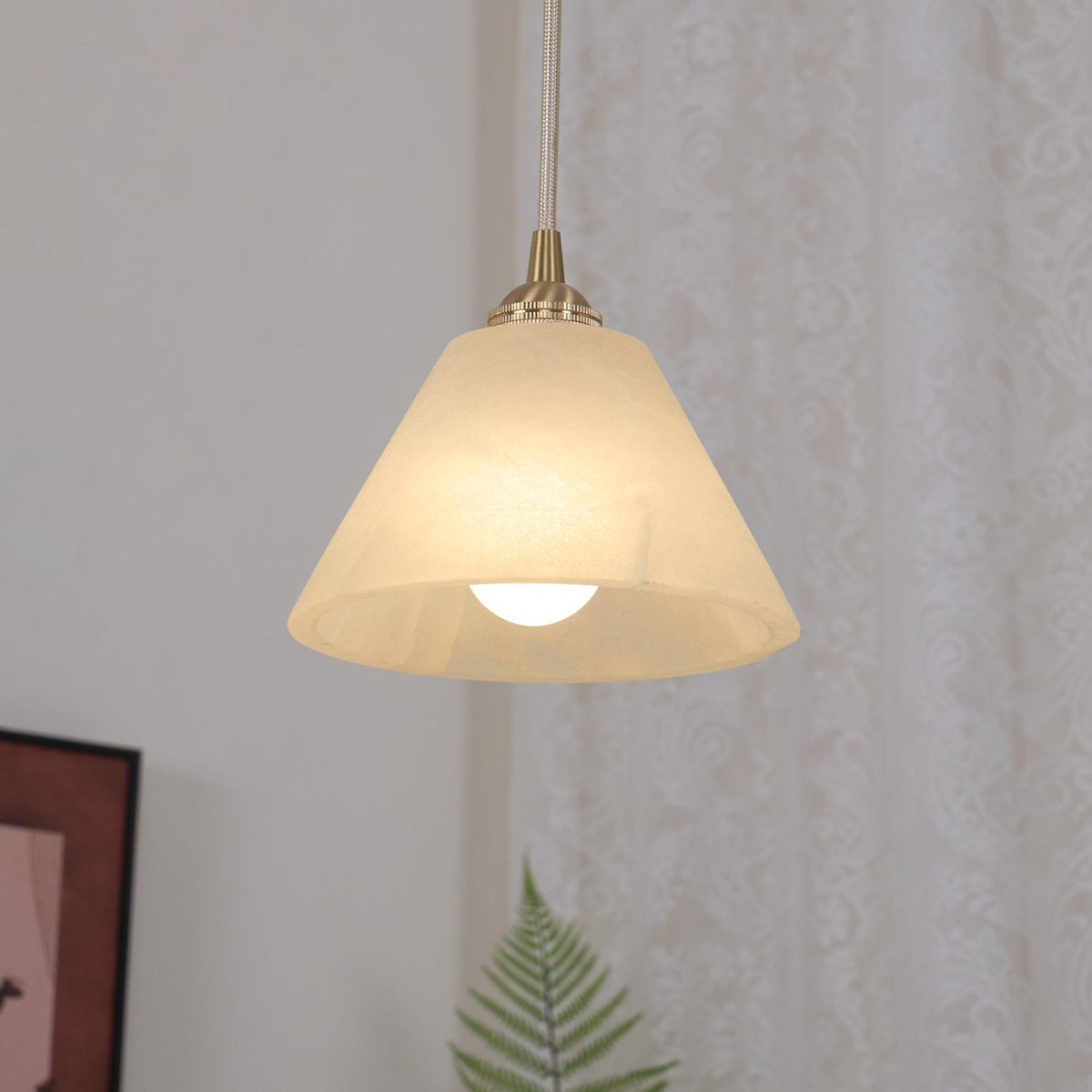 Alberise Minimalistische hanglamp van met albasten kap