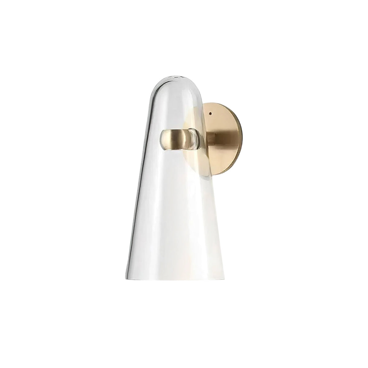Yoke glazen wandlamp met goudkleurige afwerking en glas