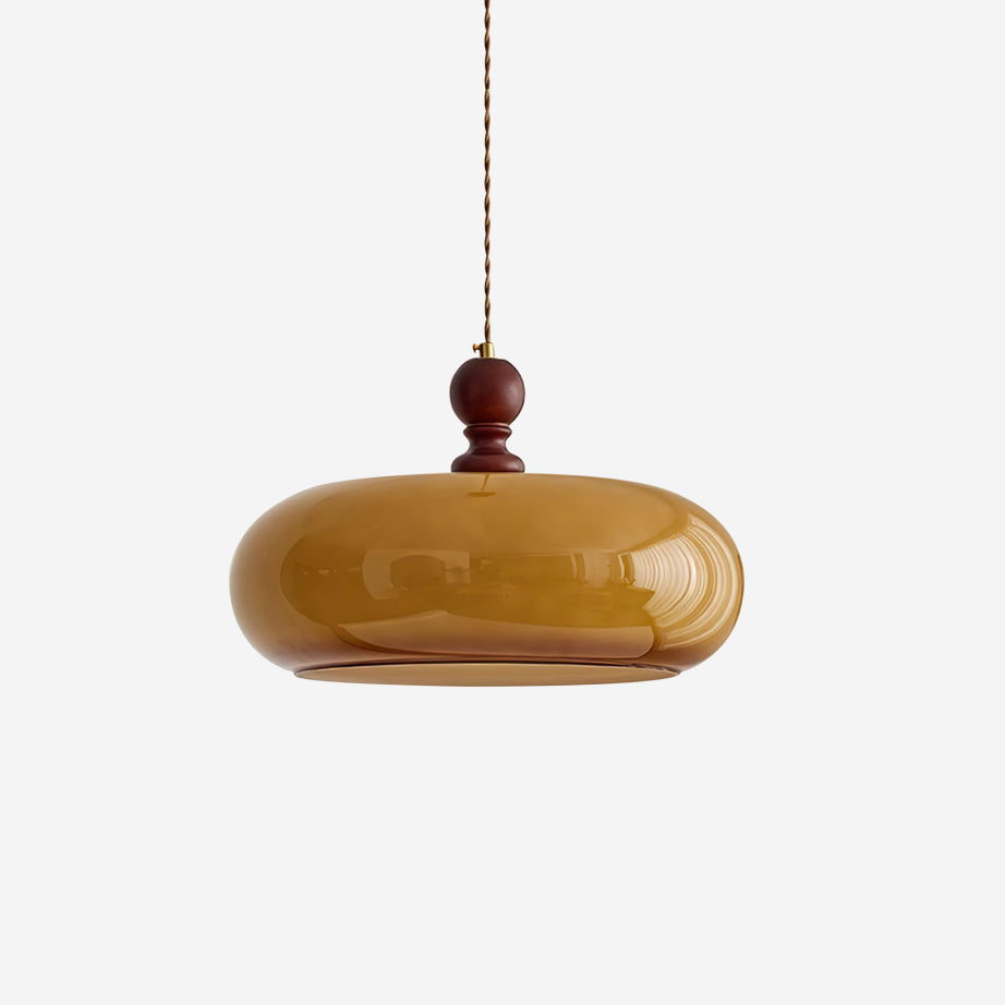 Arthur hanglamp met amberkleurige glazen kap