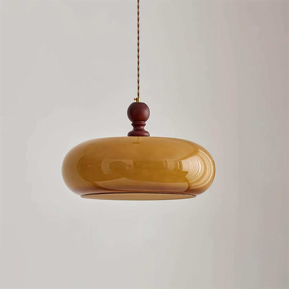 Arthur hanglamp met amberkleurige glazen kap