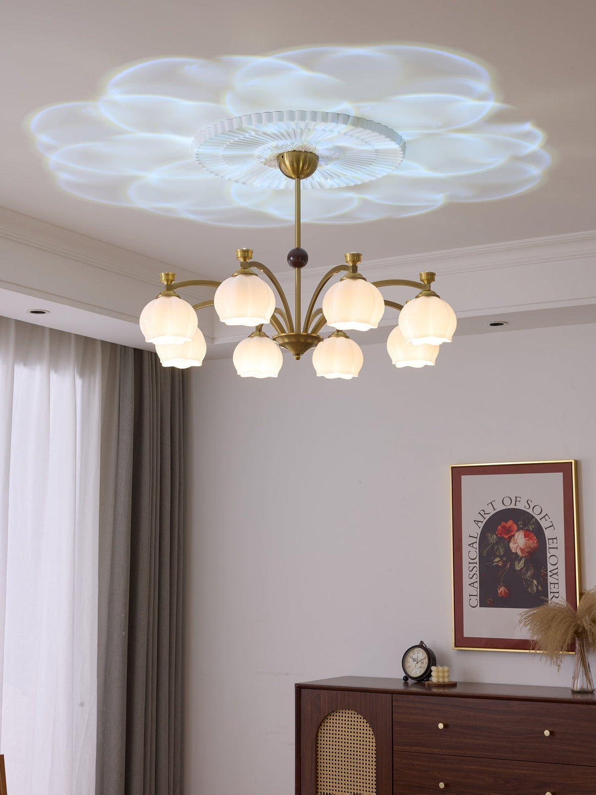Alshaarae Traditionele Premium Kroonluchter met Houten Arc en glas