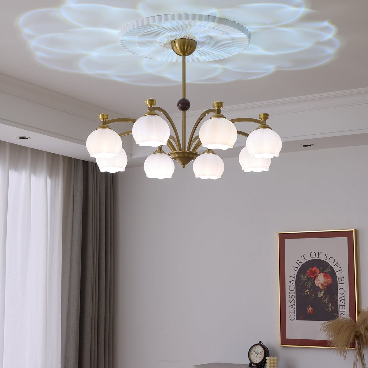 Alshaarae Traditionele Premium Kroonluchter met Houten Arc en glas