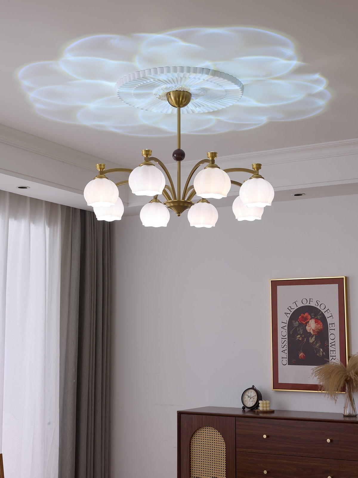 Alshaarae Traditionele Premium Kroonluchter met Houten Arc en glas