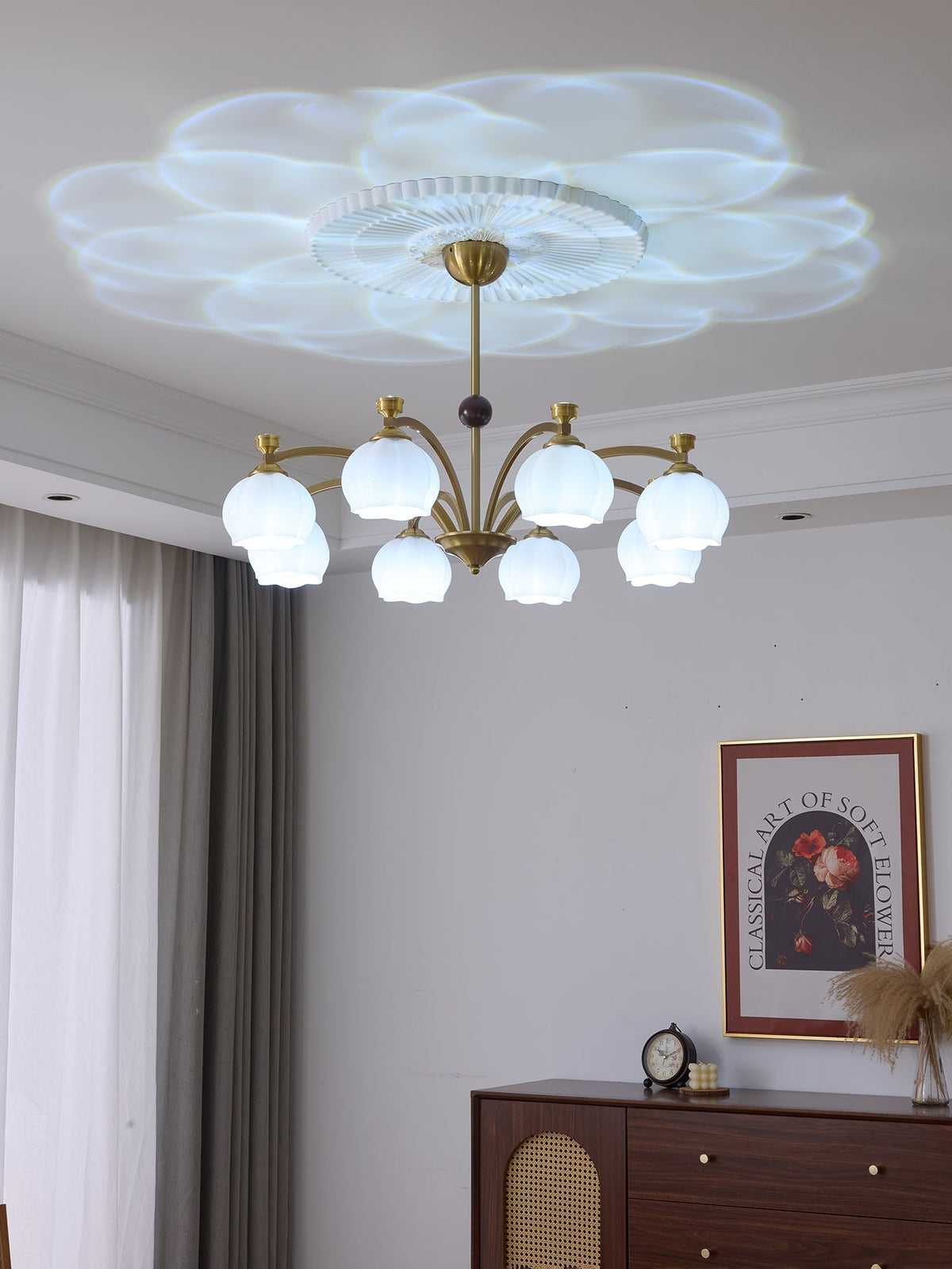 Alshaarae Traditionele Premium Kroonluchter met Houten Arc en glas