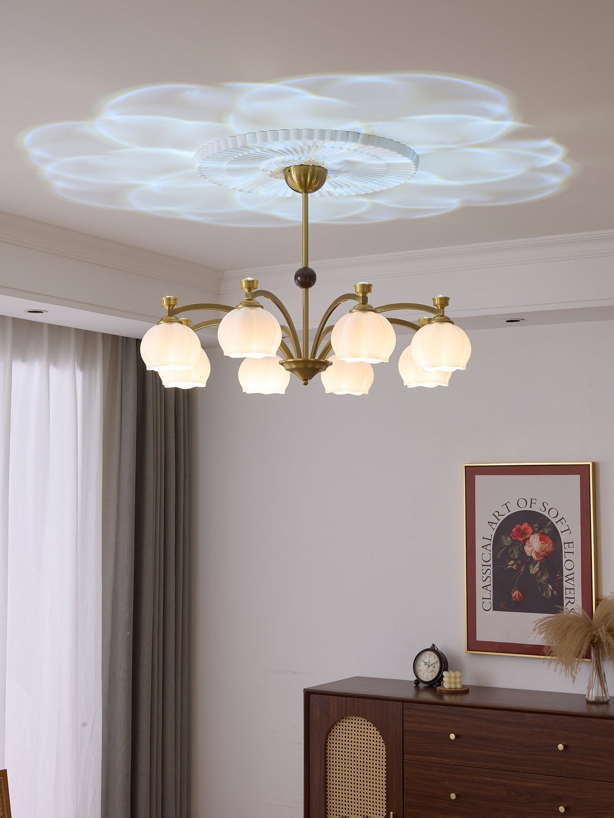 Alshaarae Traditionele Premium Kroonluchter met Houten Arc en glas