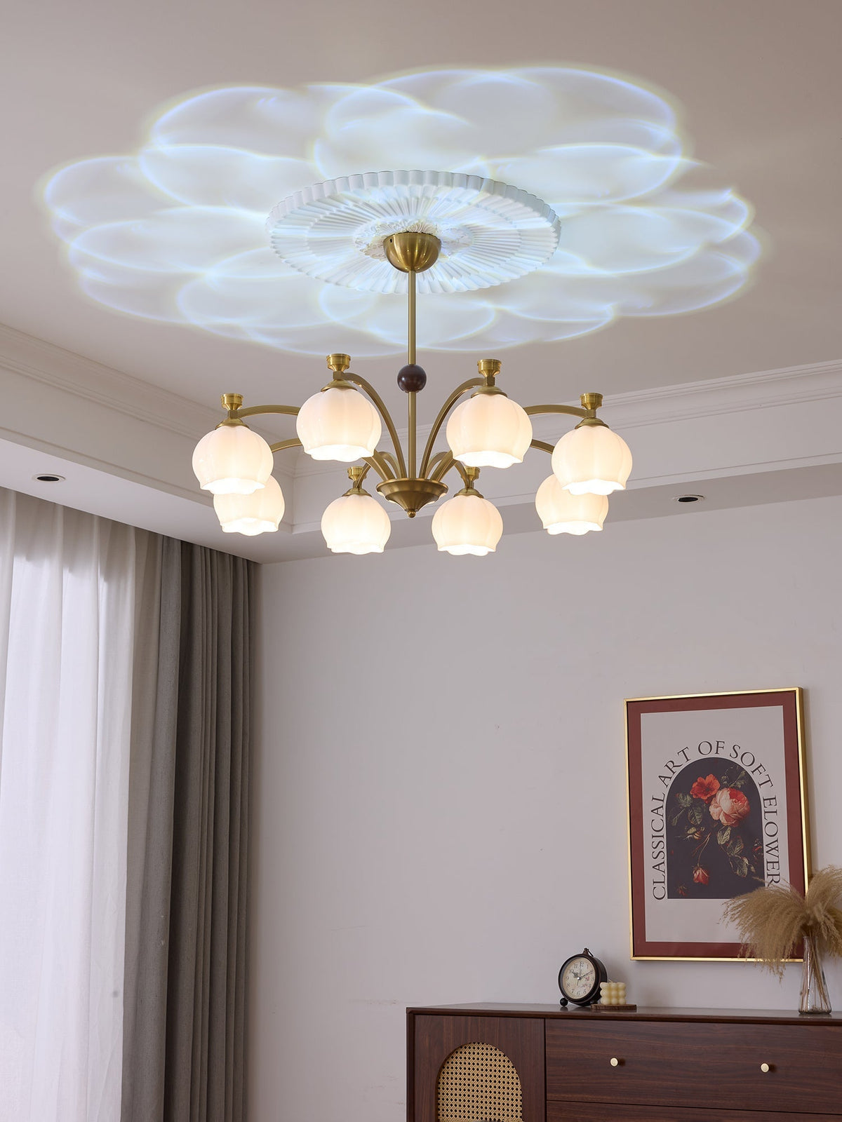 Alshaarae Traditionele Premium Kroonluchter met Houten Arc en glas