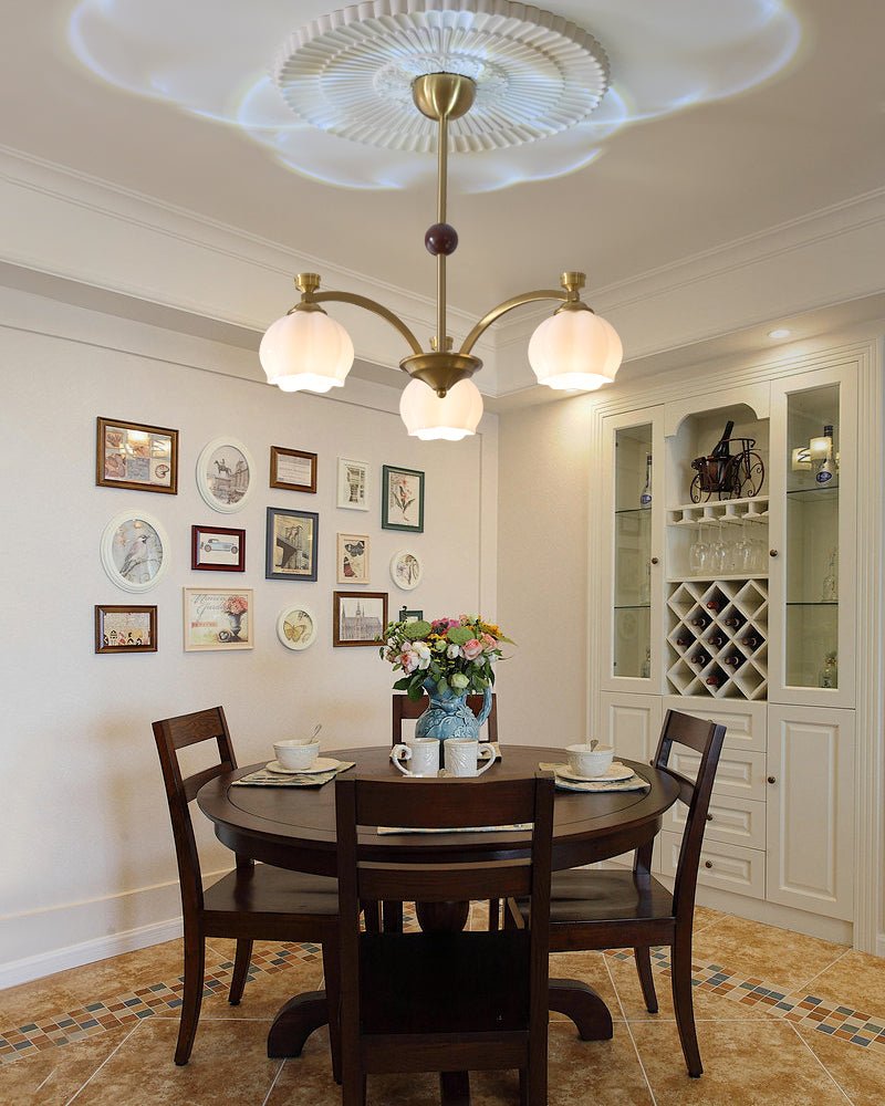 Alshaarae Traditionele Premium Kroonluchter met Houten Arc en glas