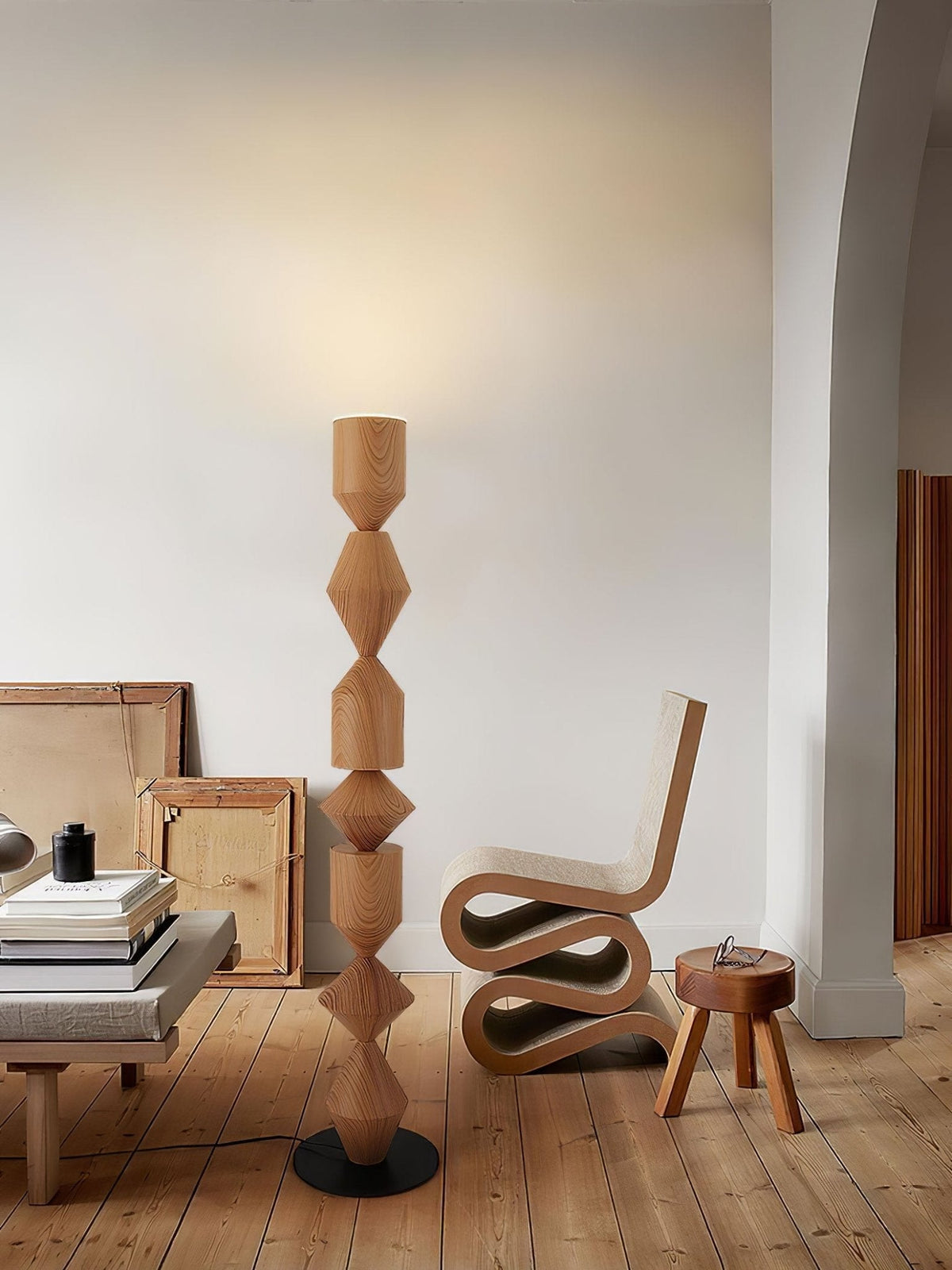 Drisen minimalistische houten vloerlamp