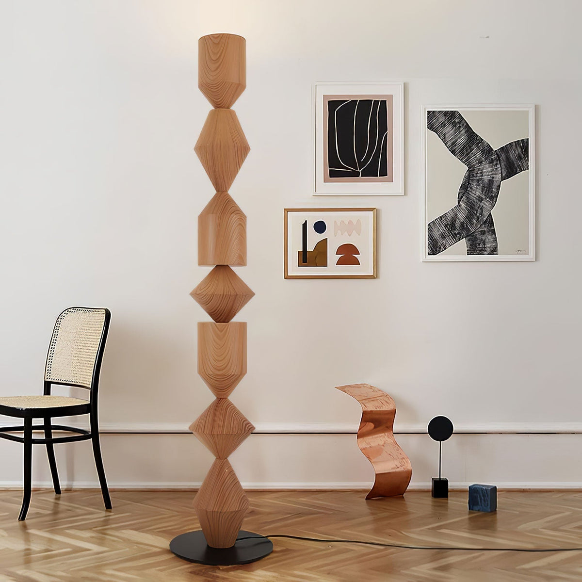 Drisen minimalistische houten vloerlamp