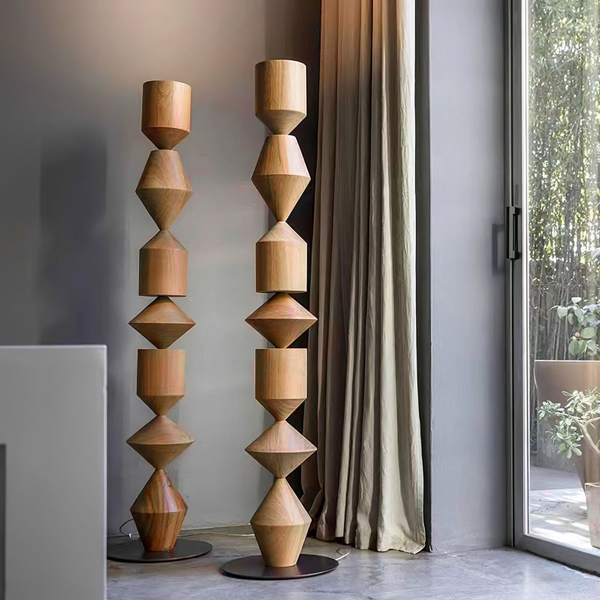 Drisen minimalistische houten vloerlamp