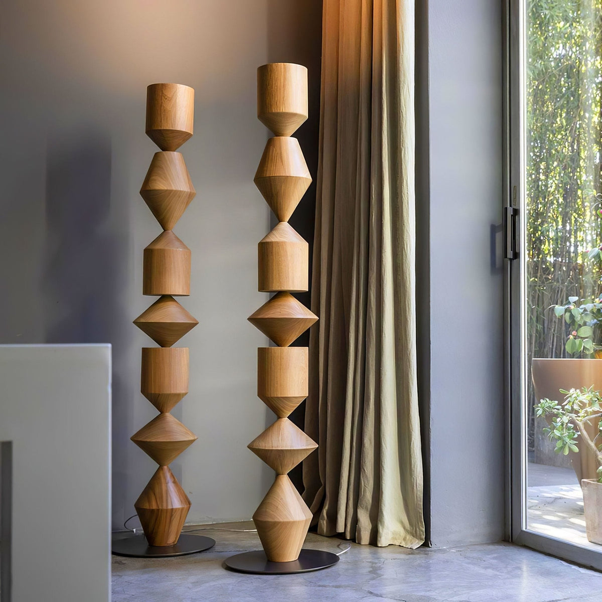 Drisen minimalistische houten vloerlamp