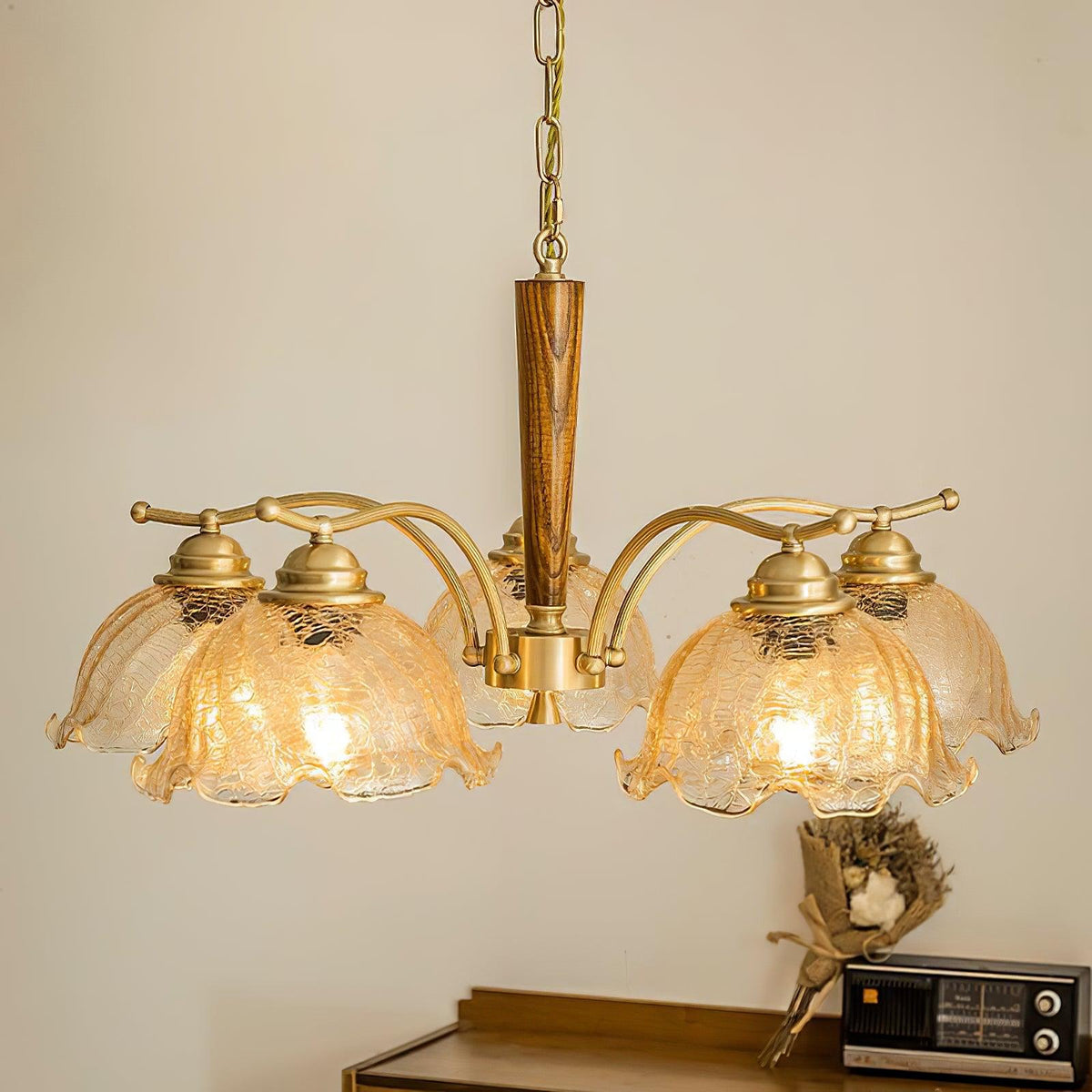 Orchid Vintage glas kroonluchter