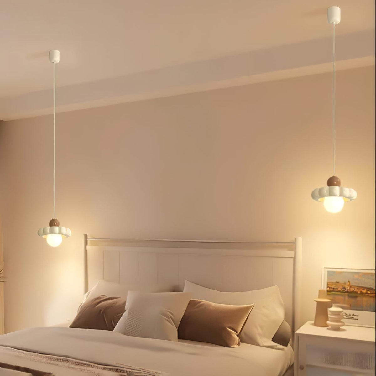 Kai Moderne hanglamp met melkkoffie en koffiekleurige afwerking