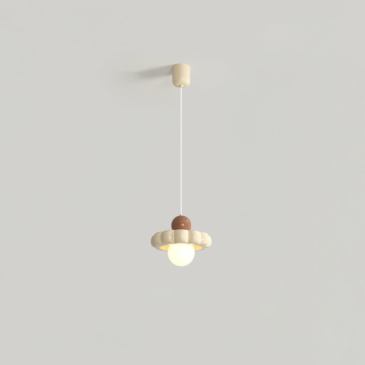 Kai Moderne hanglamp met melkkoffie en koffiekleurige afwerking