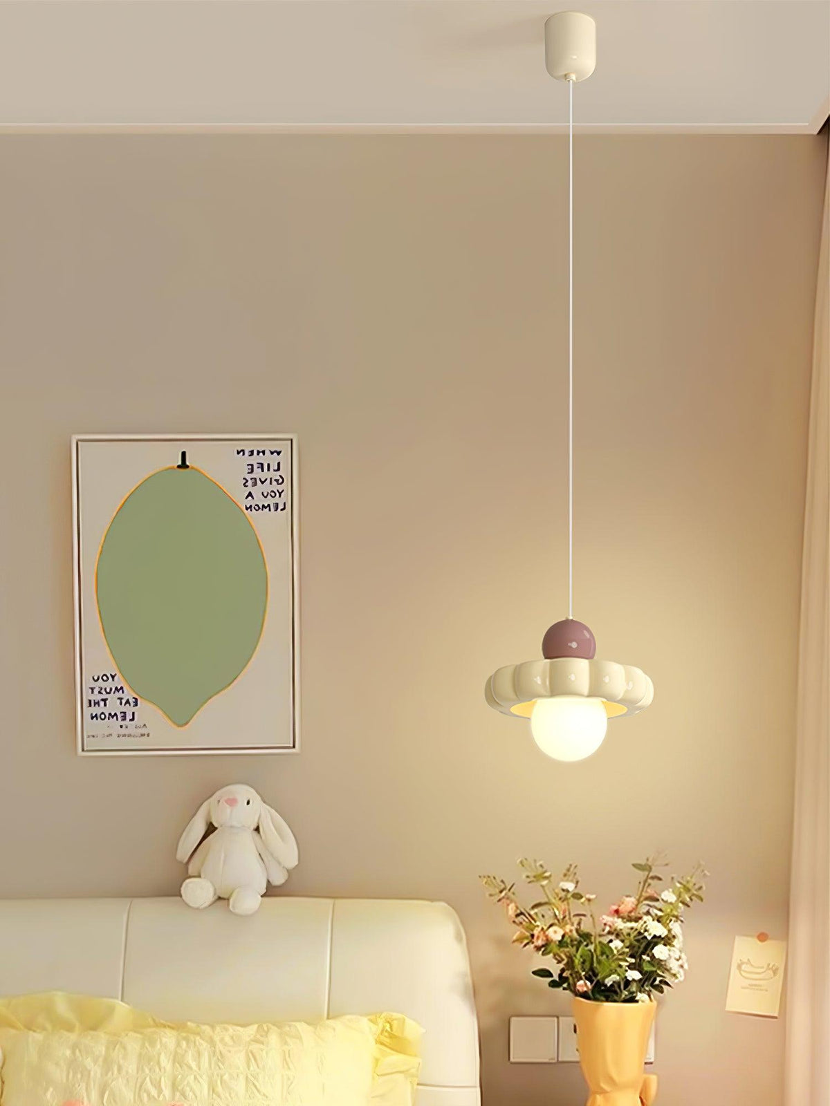 Kai Moderne hanglamp met melkkoffie en koffiekleurige afwerking