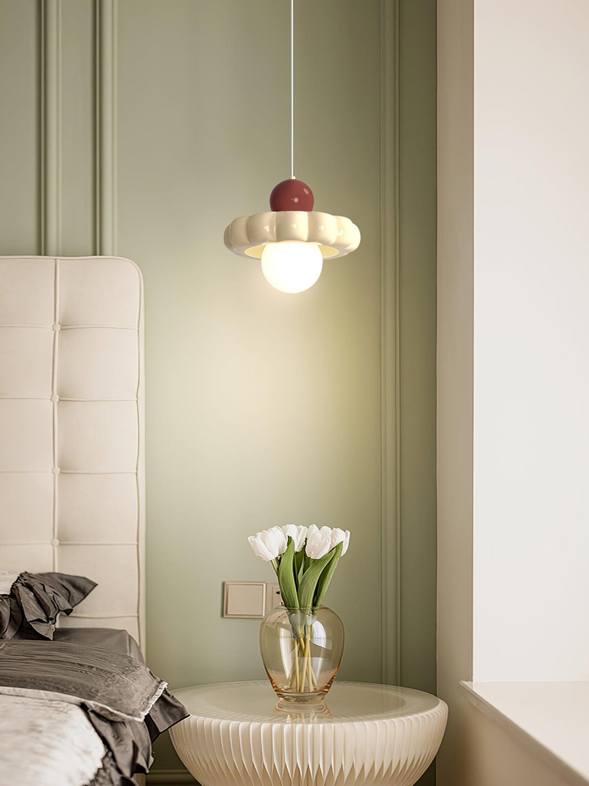 Kai Moderne hanglamp met melkkoffie en koffiekleurige afwerking