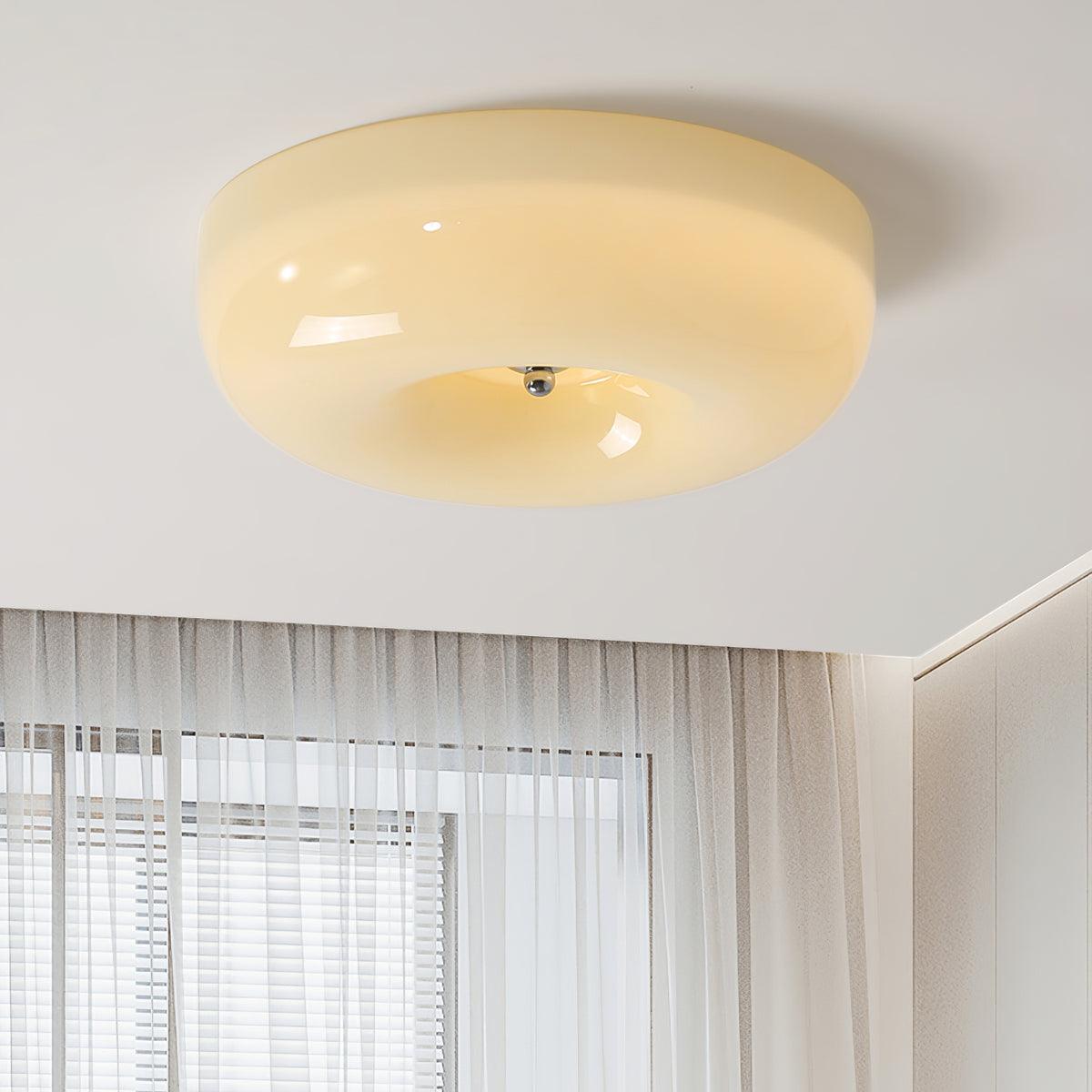 Cam Moderne plafondlamp van glas met minimalistisch swirl-ontwerp